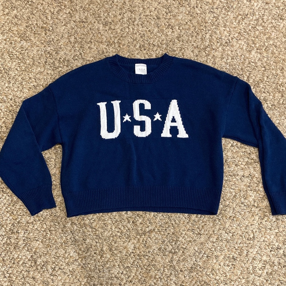 Serra Navy Blue USA Crew Neck Sweater